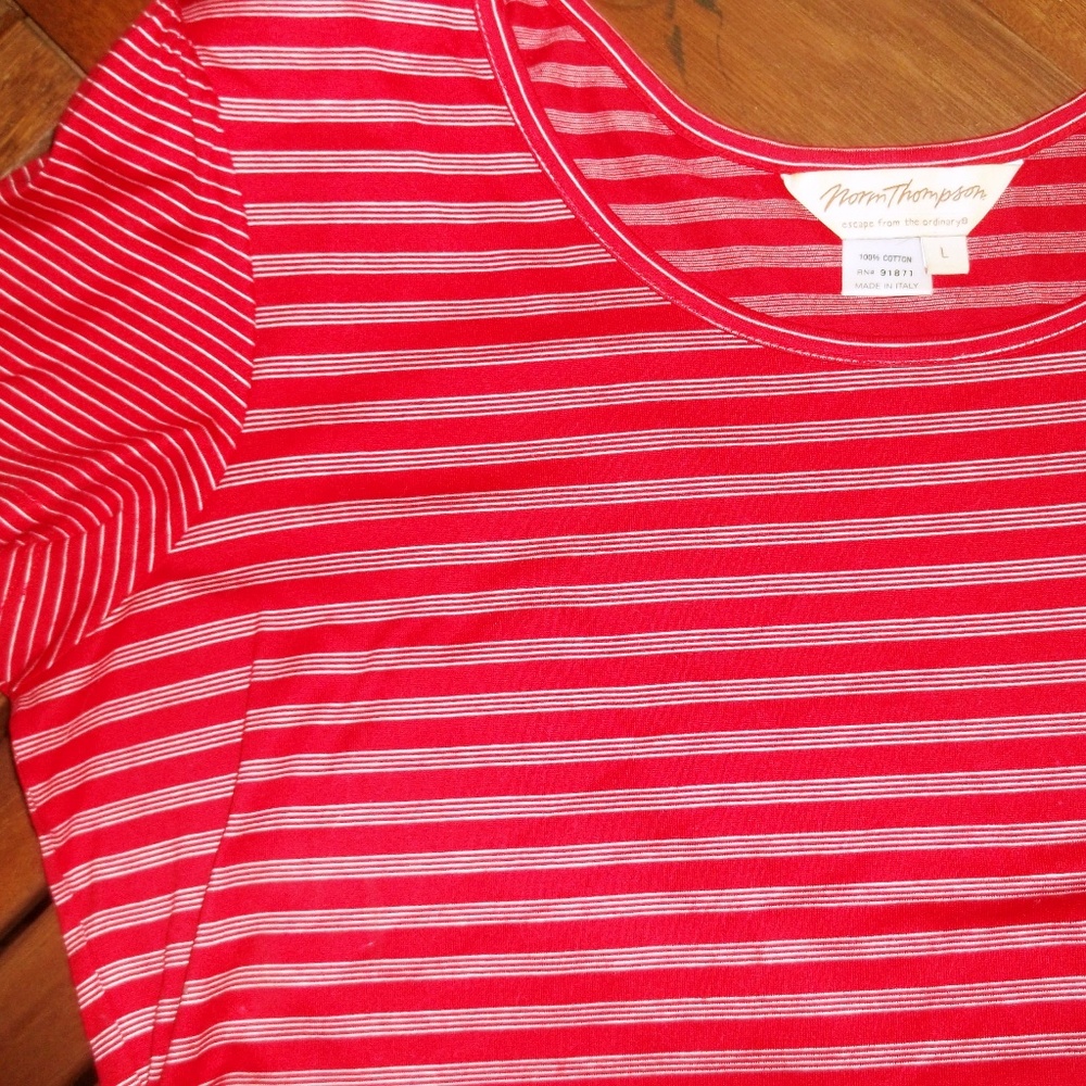 Women's Norm Thompson Red Striped Top